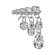 Pendentif descendant sans filetage en cristaux...