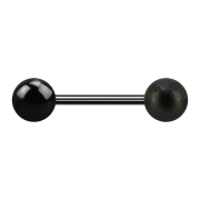 Micro barbell black with ball and speckled ball