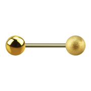 Micro barbell gold-plated with ball and speckled ball