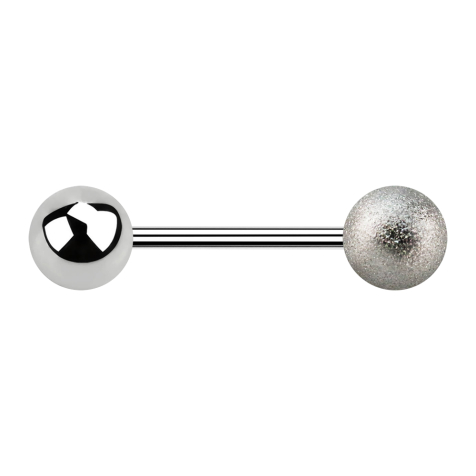 Micro Barbell argenté avec boule et boule mouchetée