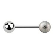 Micro barbell silver with ball and speckled ball