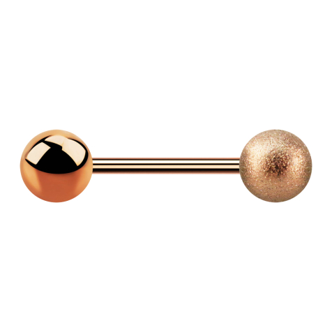 Micro barbell rose gold with ball and speckled ball