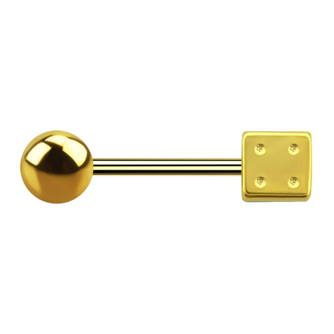 Micro Barbell doré avec boule et cube