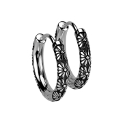 Folding earring silver flowers