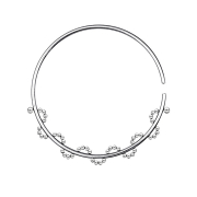 Tunnel pendant ring silver balls wave