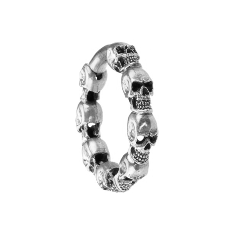 Poids doreille anneau segment pliable argent têtes de mort