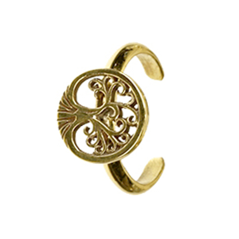 Gold-plated tree of life ring