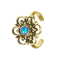 Gold-plated ring flower with blue opal
