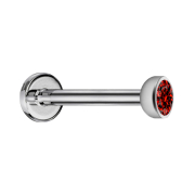 Micro labret internal thread silver with hemisphere...