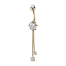 Banana gold-plated with two balls crystal silver pendant two chains with crystal