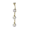 Banana gold-plated with two balls crystal silver pendant chain two crystals