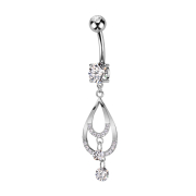 Banana silver with two balls Crystal silver pendant two...