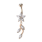 Banana rose gold with ball and flower crystal silver pendant grapevine crystals silver