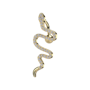 Banane vergoldet mit Kugel Schlange Kristalle silber