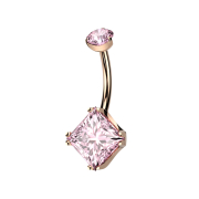 Banana inner thread rose gold round crystal rose gold...