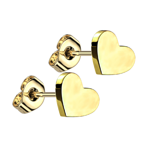 Boucles doreilles plaquées or Cœur plaqué or