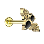 Micro Threadless Labret Gold-Plated Bat Gold-Plated
