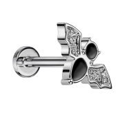 Micro Threadless Labret argento Pipistrello argento