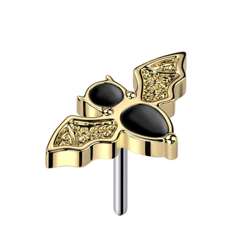 Threadless bat gold-plated