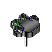 Threadless schwarz Pfote mit Kristallen dunkel multicolor