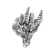 Flesh Plug silber Drachenkopf