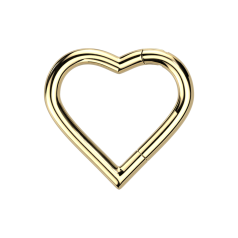 Micro bague segmentée pliable plaquée or cœur