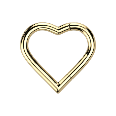 Micro bague segmentée pliable plaquée or cœur