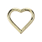 Micro bague segmentée pliable plaquée or cœur
