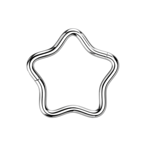Micro bague segmentée pliable argent étoile