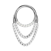 Anello a micro segmenti con cerniera in argento opali...