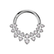 Micro Segmentring klappbar silber Ovale mit doppel...