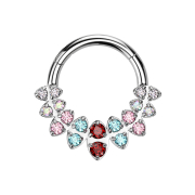 Micro Segmentring klappbar silber Ovale mit doppel...