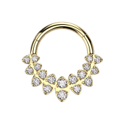 Anello a micro segmenti incernierati ovali placcati oro...