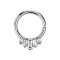 Micro Piercing Ring silber fünf Kristalle Baguette silber