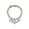 Micro Piercing Ring vergoldet fünf Kristalle Baguette silber