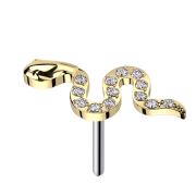 Serpent sans fil doré cristaux argentés