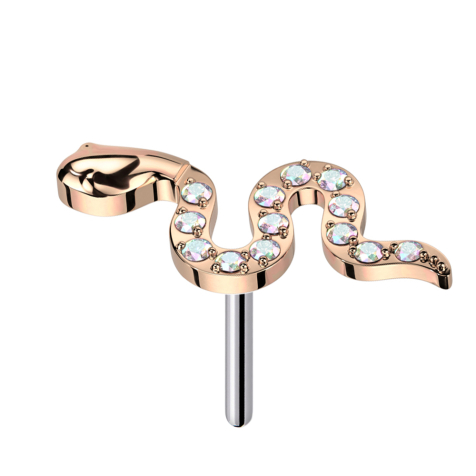 Serpent sans fil cristaux rose doré multicolore