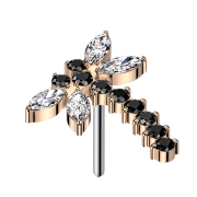 Threadless Libelle rose gold crystals silver