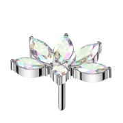 Demi-fleur de lotus sans filetage, cristaux...