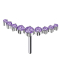 Threadless curved silver nine round crystals purple