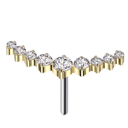 Threadless courbé plaqué or neuf cristaux...