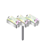 Threadless drei rechtecke silber Kristalle multicolor