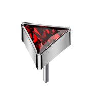 Sans filetage, triangle argenté, cristal rouge
