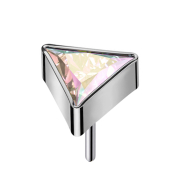 Sans filetage, triangle argenté, cristal multicolore