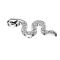 Dermal Anchor Snake Silver Crystals Silver