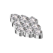 Dermal Anchor Diamant silber Kristalle silber