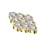 Ancoraggio cutaneo Diamante placcato oro Cristalli argento
