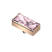 Dermal Anchor rechteck rosegold Kristall pink