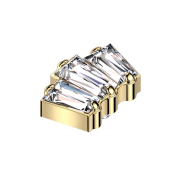 Ancoraggio cutaneo placcato oro con tre cristalli...