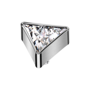 Ancrage dermique triangulaire argent cristal argent